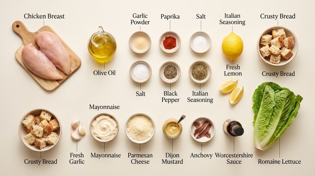 Classic Chicken Caesar Salad chicken caesar salad ingredients… 2k 20260918033730