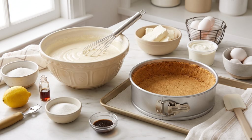 Classic New York Cheesecake preparing new york cheesecake 2k 20260917210420