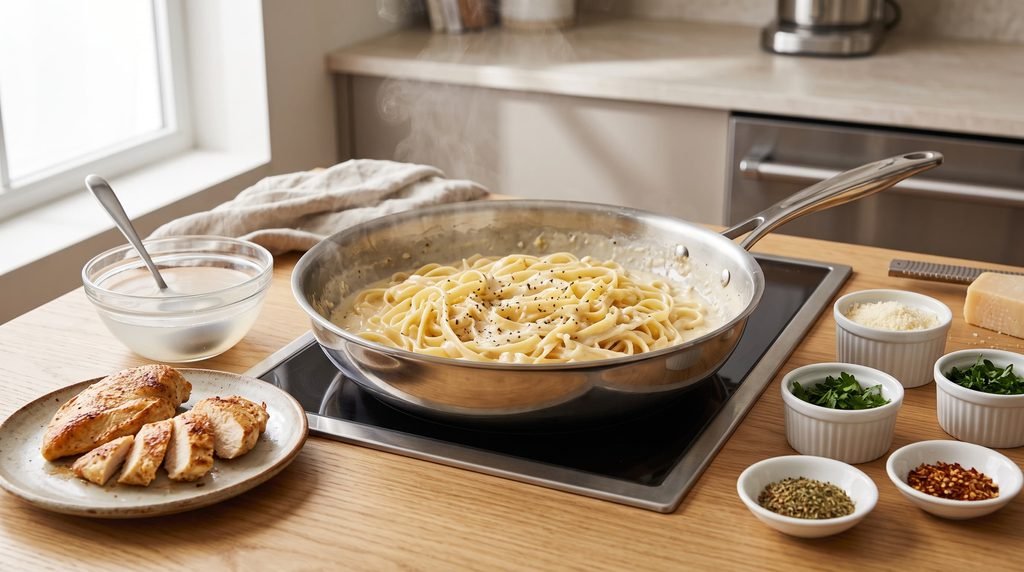 preparing creamy chicken alfredo… 2k 20260918030210