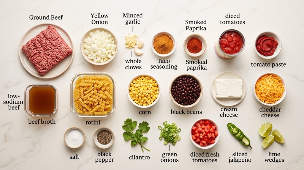 taco pasta ingredients infographic 2k 20260918034925